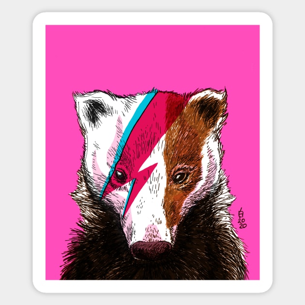 Pop Art Bowie Badger 1 Sticker by shiro